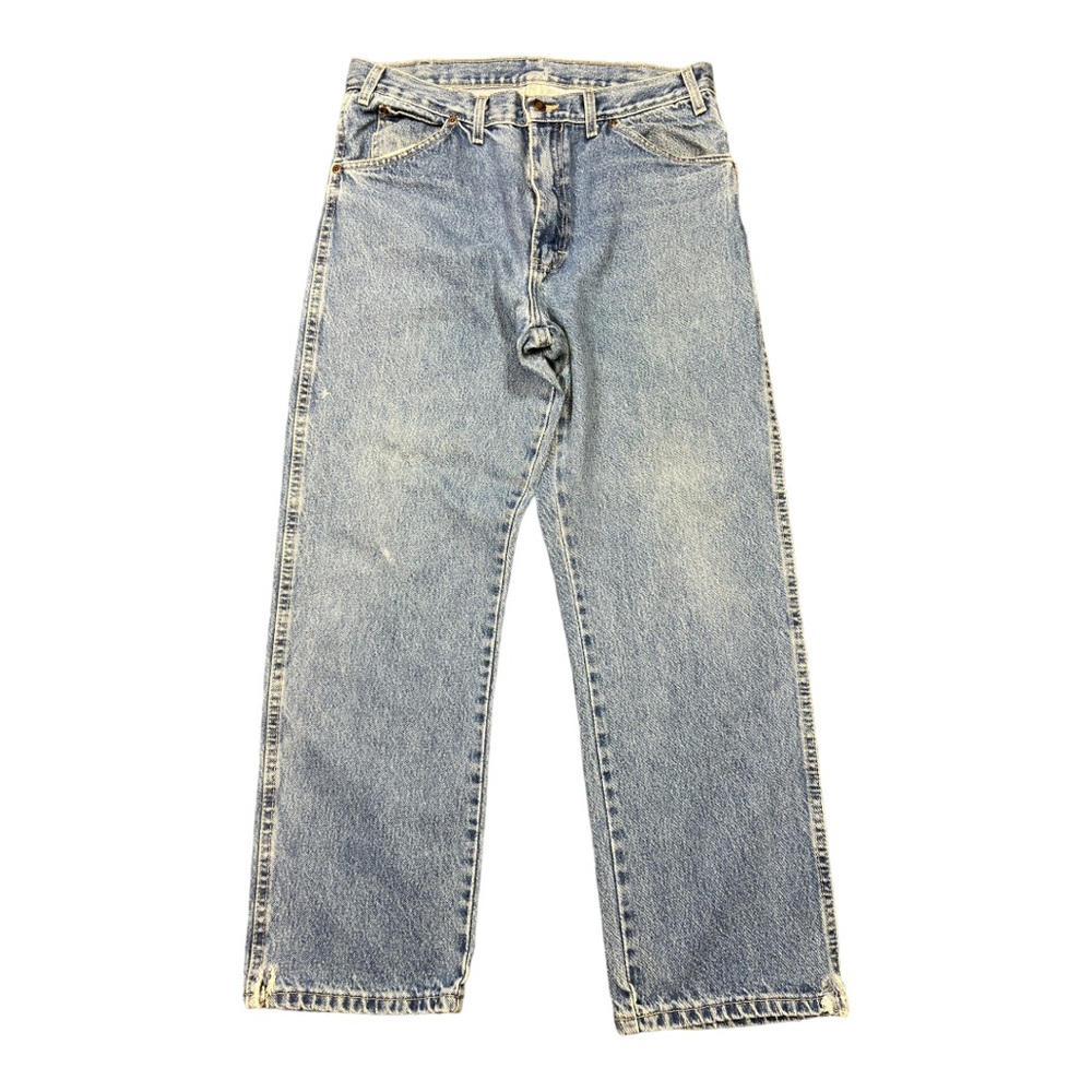Dickies men denim blue jeans size 34x30 regular fit workwear light wash solid